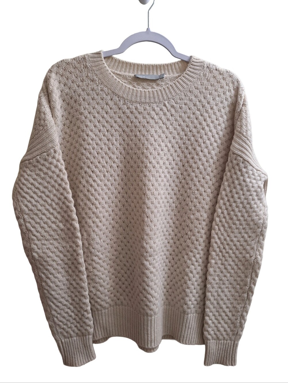 Waffle Knit Crewneck Sweater, XS